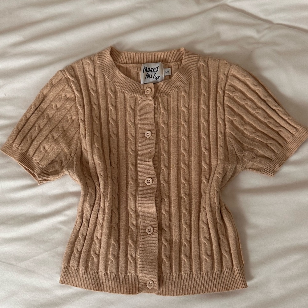 Princess Polly Women's Tan Cable Knit Sweater